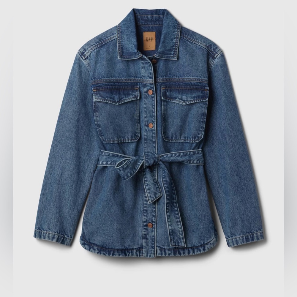 COPY - Gap Belted Denim Shirt Jacket - Picture 4 of 9